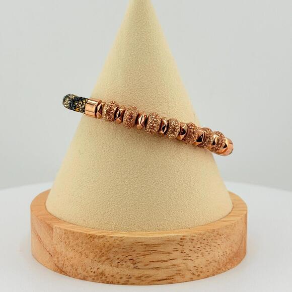 Bomb Party Single Bracelet Stretchy Bangle - Animal Print & Rose Gold (18) - Picture 2 of 6